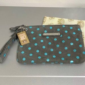NWT Y2K VINTAGE Juicy Couture Leather Wallet Wristlet / Clutch with Strap